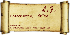 Latosinszky Fáta névjegykártya